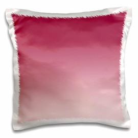 3dRose 16x16 inch Pillow Case - Image of Girly Pink Blush Ombre PS Chic