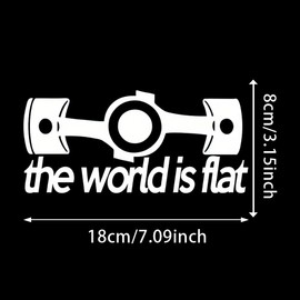 2PC The World is Flat Humorous JDM Decal Stickers, 7"x3.15"- Waterproof Vinyl Decal for Subaru, Car Windows, Bumper, Exterior Decorative Accessories, Car Tail Light Decor |#AZ312