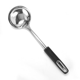 Dominion Stainless Steel Soup Ladle - Durable Rust Proof Soup Ladle With Ergonomic Handle - Soup Serving Spoon Ladles For Cooking, Gravy, Sauces, and More, 12 inch