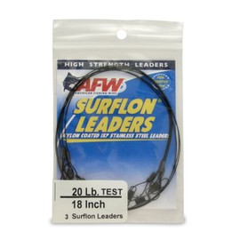 American Fishing Wire Surflon Leaders, Black Color, 20 Pound Test, 18 -Inches, 3-Pack
