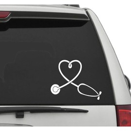 Seek Racing Nurse Heart Decal CAR Truck Window Bumper Sticker Stethoscope