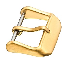 ALPINE INTERNATIONAL Watch strap replacement buckle clasp in heavy duty steel material - black, rose gold, yellow, steel color -16mm, 18mm, 20mm, 22mm (26MM, GOLD)