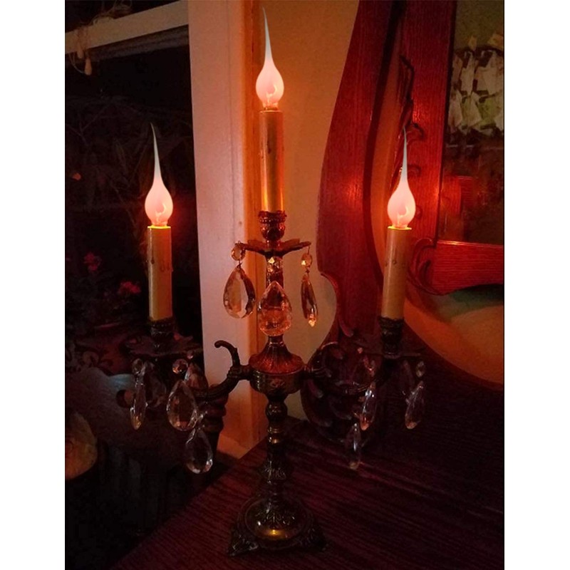 Abeja Flicker Flame Light Bulb, Silicone Dipped Candle Light Bulb,