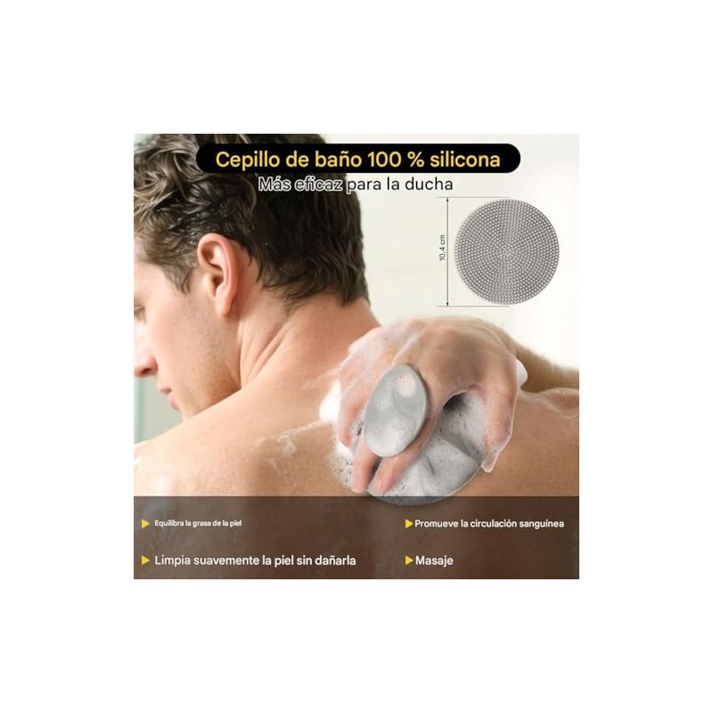 Juego de 4 Cepillos de Silicona para Cuerpo, Incluye Cepillo