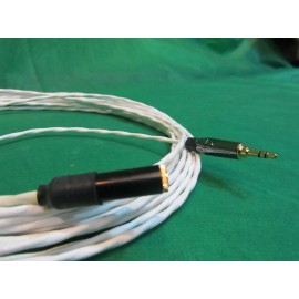DC Pro Custom cable 25 Ft SILVER PLATED 3.55 MM 1/8" AUDIOPHILE HEADPHONE EXTENSION CABLE.