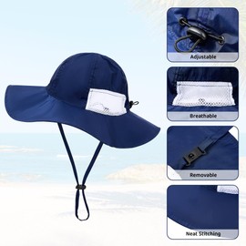 Kids Bucket Hat UPF 50+ Sun Hats for Toddler Beach Hat Boys Girls Wide Brim Kids Fishing Safari Hat Outdoor Orange 12-24 Mouths