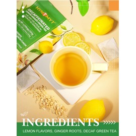 HYNTMYT Decaffeinated Lemon Ginger Green Tea Bags, CO₂ Decaf Green Tea with Lemon and Ginger, Refreshing and Revitalizing, 120 Count