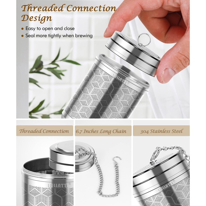 LULLATTI Large Tea Infuser for Loose Tea(1 Pack), 304 Stainless
