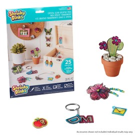 Shrinky Dinks Creative Pack, 25 Sheets Crystal Clear, Kids Art and Craft Activity Set, Kids Toys for Ages 6 Up, Gifts and Presents by Just Play