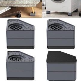 DEWEL Washing Machine Feet Set of 4 Washing Machine Dryer Foot Pads Adjustable Furniture Raiser for Fridge, Bed, Table, Chair, Sofa 4.4/7.8 cm