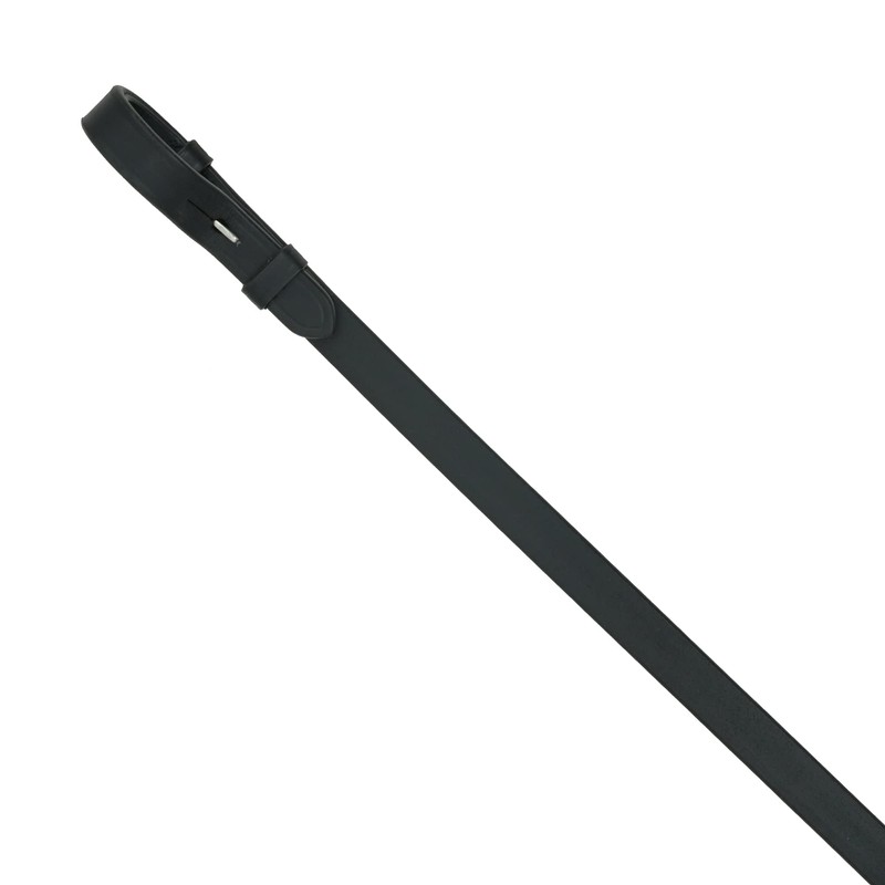 SIE Plaited Leather reins braided (Black, Cob)