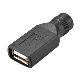sourcing map USB Female to DC 5.5 x 2.1 mm DC Female Adapter USB Connection Black