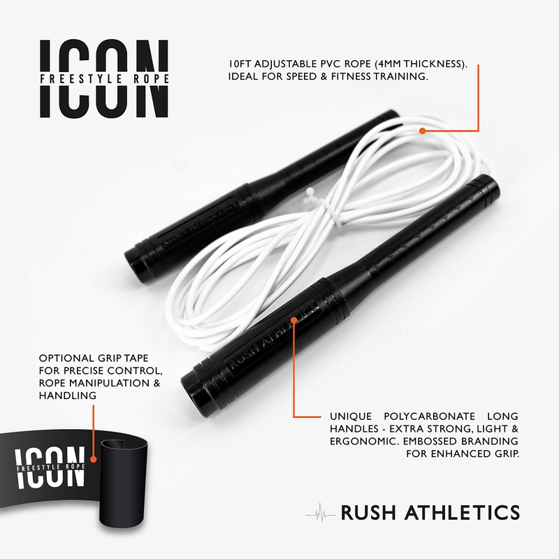 RUSH ATHLETICS ICON Freestyle Rope - Best for Releases, Tricks,