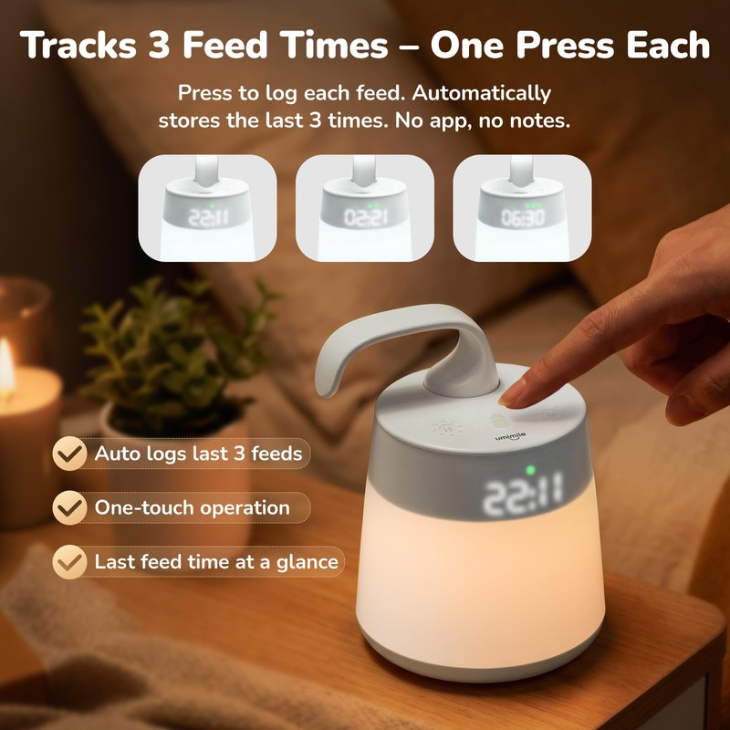 Umimile Baby Night Light with Feeding Log Timer & Clock