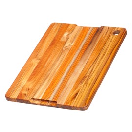 TeakHaus Edge Grain Carving Board w/Corner Hole + Juice Canal (Rectangle) | 16" x 12" x 0.75"