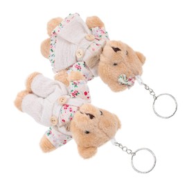 Totority 2pcs Couple Bear Pendant Keychains for Women Key Chain Cute Decorative Bag Pendant Purse Backpack Handbag Charms Cartoon Bear Keychain Tiny Stuffed Bear Bag Backpack Pendant Plush
