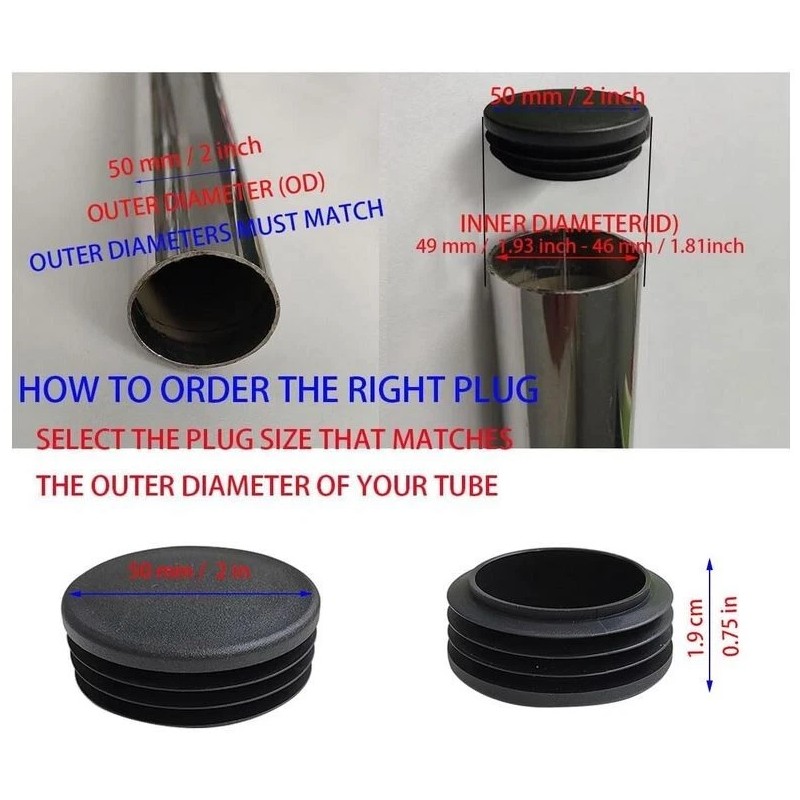 Plastic Plug 4 Pcs 50mm (2 Inch) Round Plastic Plug,Round