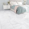 WESTICK White Marble Peel and Stick Floor Tile Bathroom Waterproof