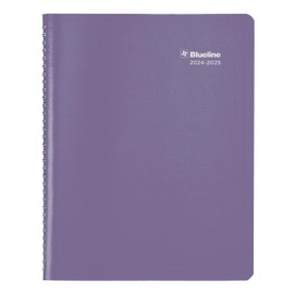 Blueline® Essential Academic Monthly Planner, 14 Months, July 2024 to August 2025, Twin-Wire Binding, Soft Vicuana Cover, 11" x 8.5", Dusty Purple (CA701F.03-25)