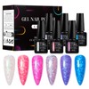 MEET ACROSS Gel Nail Polish Set 6 Pcs Glitter Colors