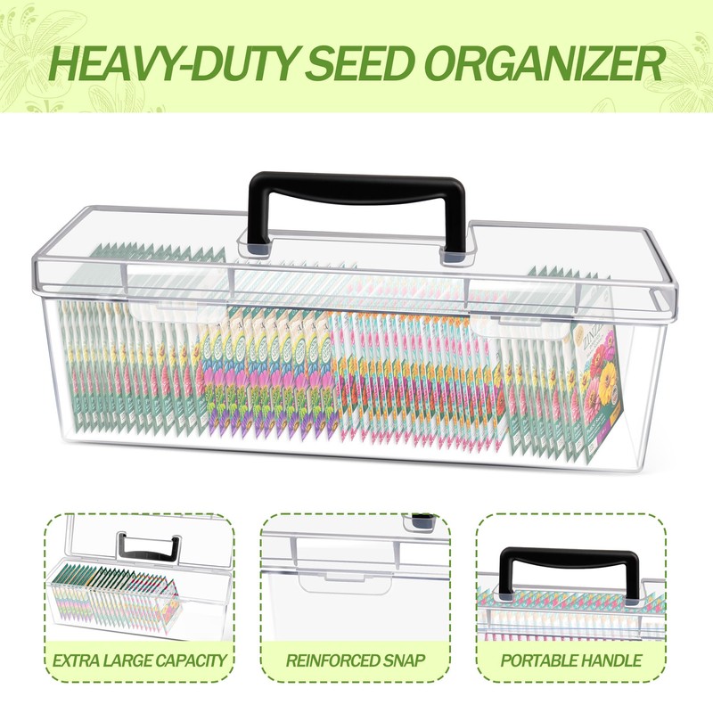 GRETJOB 2 Pack Seed Storage Organizer Box, Portable Seed Packet