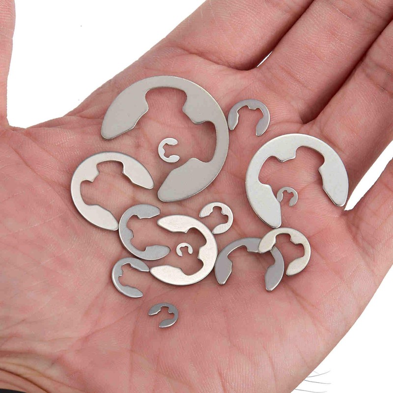 Litorange 390 Pcs E-Shape Snap Rings E-Clips 304 Stainless Steel