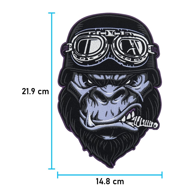 Finally Home Large Biker Gorilla Patch for Iron-On Motorcycle Cowl
