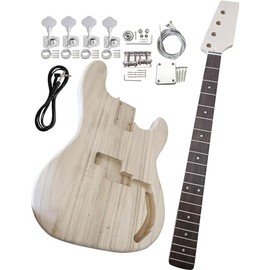 BYXSZ DIY Bass Guitar Kit Starter Kit PB Bass Style 4-String Right Hand Sycamore Body Hard Maple Neck Rosewood Fingerboard Chrome Hardware Create your own guitar.(BYXSZ-PB01)