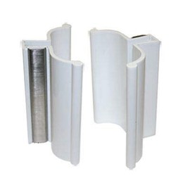 Gordon Glass® 3" White Frameless Shower Door Handle with Metal Strike - Magnet is NOT Included and Sold Separately