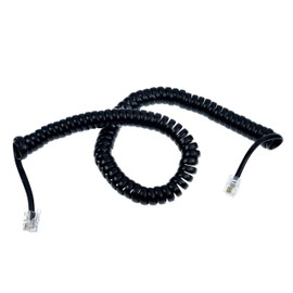 RJ11 4P4C Modular Telephone Handset Cable Receiver Coil Cord Wire (10 Feet, black)