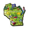Wisconsin Artwood State Magnet Collectible Souvenirs and Gifts by Classic