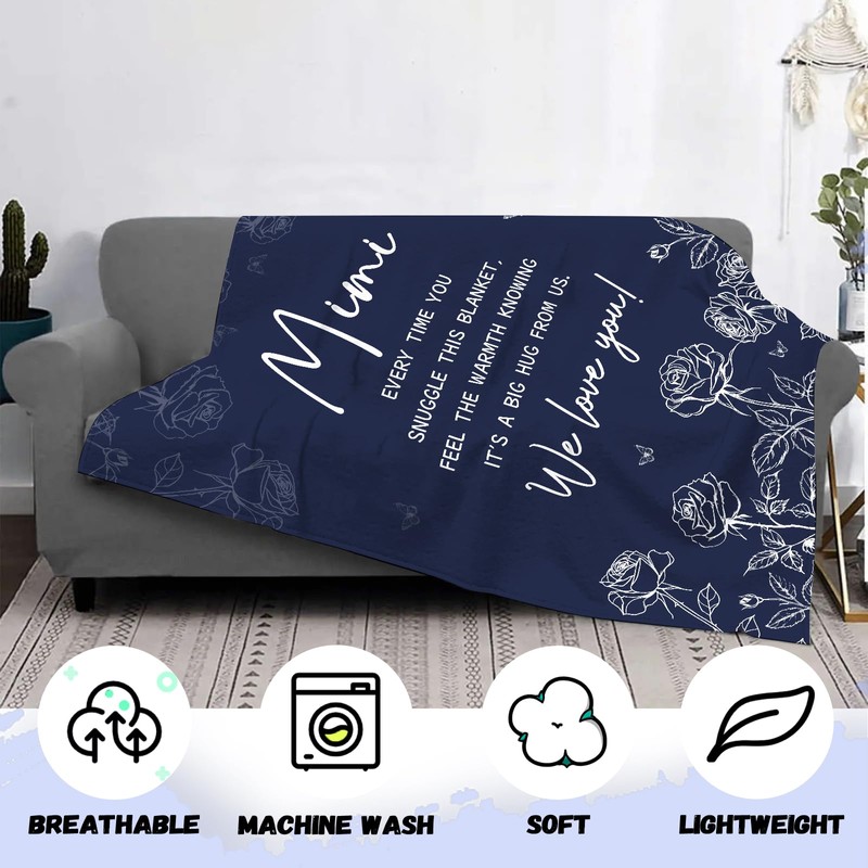 AJIIUSV Mimi Gifts, Mimi Blanket, Gifts for Mimi Mothers Day,