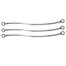 12" x 1/4" Braided Ground Straps (1/2" Ring to 1/2" Ring)-3pcs