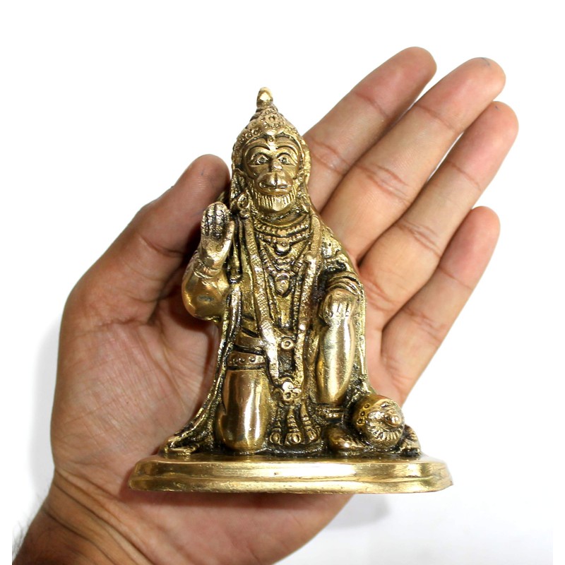 Brass Hanuman Bajrangbali Anjeneya Pavan Putra Murti Idol Statue Murti