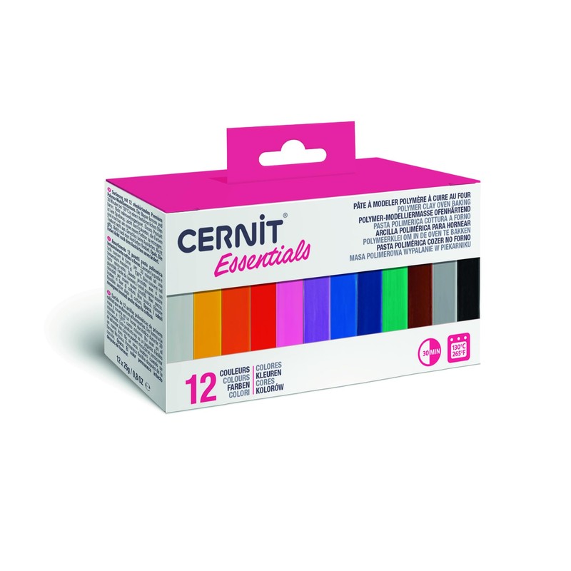 Cernit CEASS001C - Set of 12 Colours Oven Hardening Polymer