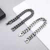 flintronic Men's Stainless Steel Bracelet, Curb Chain for Men/Boys, Heavy