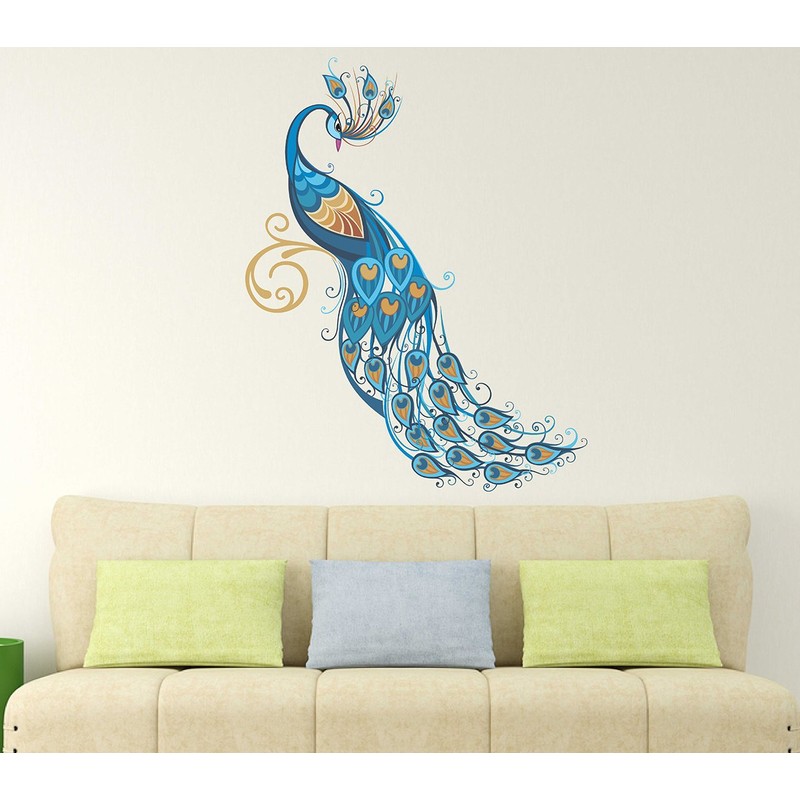 Wallstick Vinyl Beautiful Peacock Wall Sticker (23 cm X 4.2