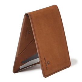 DONBOLSO Genuine Leather Money Clip with Coin Pocket Slim Wallet Men's Mini Wallet Small Brand