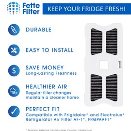 Fette Filter - FRGPAAF1 Replacement Refrigerator Air Filter Compatible with Frigidaire FRGPAAF1 PureAir Refrigerator Air Filter Part # AF-1 RAF-1 AF1 RAF1 Includes Pack of 4 Replacements.