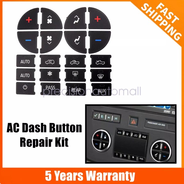 priprilod AC Dash Button Repair Kit Decal Stickers Replacement for