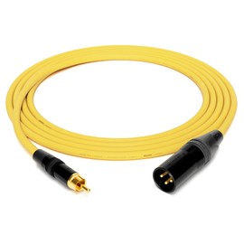 enoaudio Mogami 2534 Quad Professional Studio Cable | Neutrik Gold RCA - XLR Male | HiFi, Yellow, 2.0 m