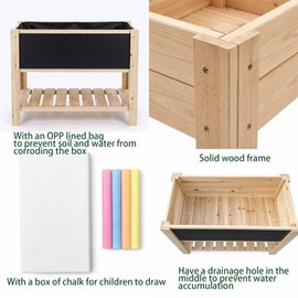 Wooden Elevated Kids Planter Box,Children Gardening Raised Bed