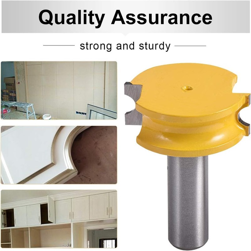 HOHXEN 2pcs/Set Router Bit 1/2" Shank 1-1/2" Diameter Canoe Flute