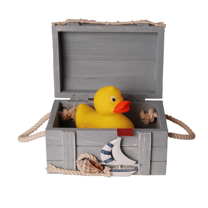 Wooden Sailor Chest in Maritime Look (14.8 x 10 x