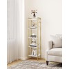 Hzuaneri Bookshelf, Book Shelf, Industrial Bookcase with 2 Hooks, Coner
