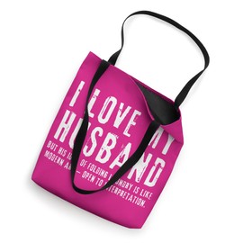 I Love My Husband Laundry Folding Modern Art Sarcastic Wife Tote Bag