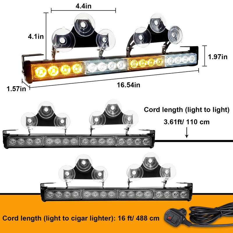 2 in 1 32 Inch 12-24V LED Emergency Strobe Lights