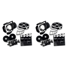Beistle Movie Set Cutouts 8 Piece, 13"-17", Black/White