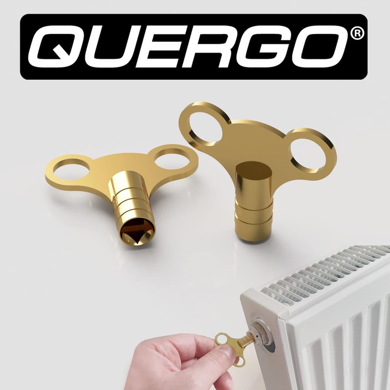 QUERGO Clock Style Brass Radiator Keys - Radiator Bleeding Key