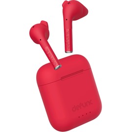 DEFUNC True Talk In-Ear True Wireless Earbuds with ENC Noise Cancelling Mic, 5.2 Bluetooth Headphones, Fast Charging Case, Touch Control, IPX4 Water & Sweat Proof - Red